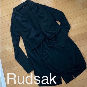 RUDSAK Black Draped Open-Front Cardigan